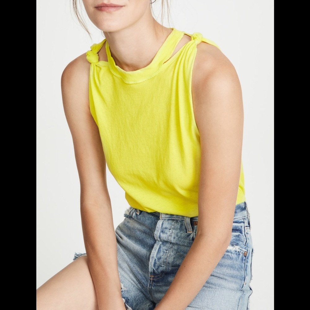 Free People The Twist Solid Tank - Zest NWT
